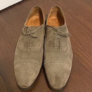 Scalpers Spanish tan suede mens oxfords w/rubber soles-size 44 or 10-10.5 us